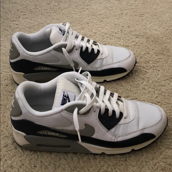 navy blue and gray air max